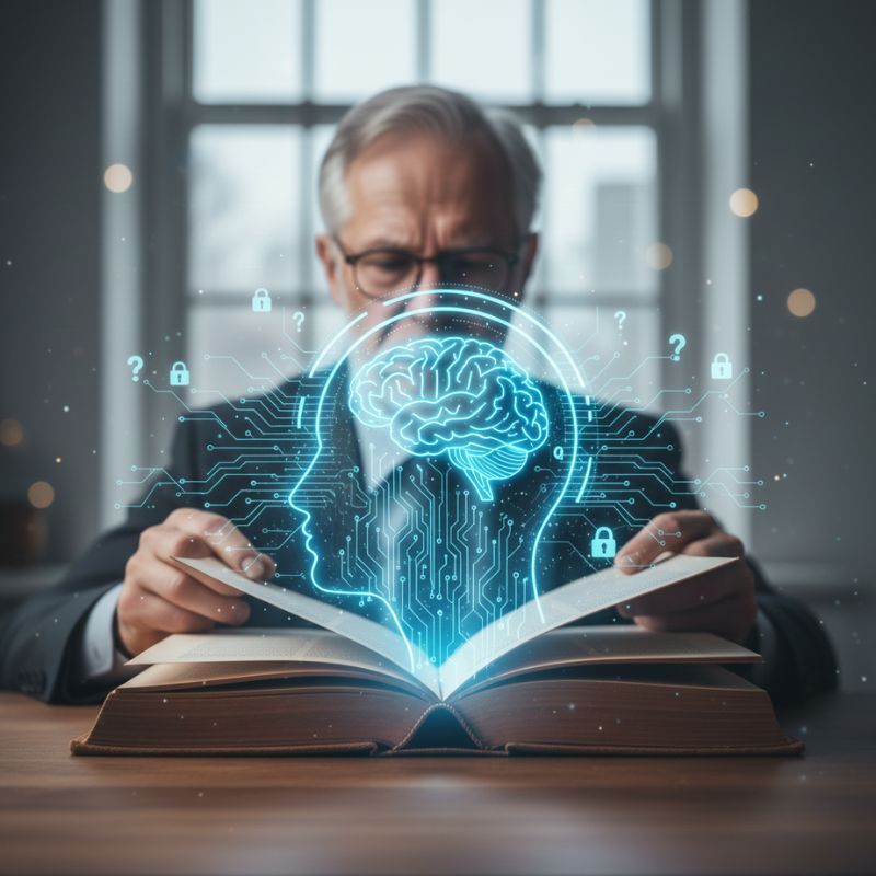 human intelligence and artificial intelligence concept, strategic thinking and knowledge development, ai powered learning and decision making, human brain and digital intelligence, future of thinking and technology