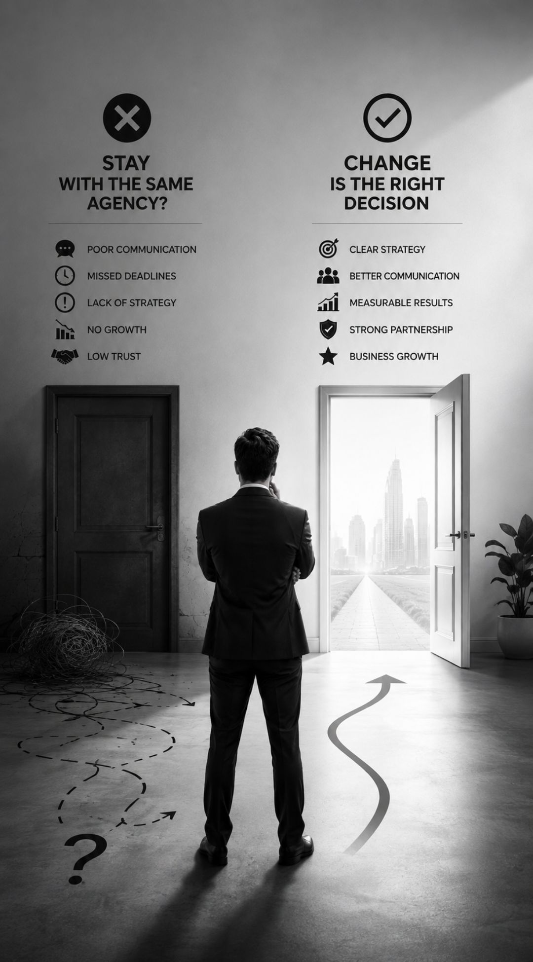 Business Clarity Creates Better Agency Decisions business clarity for better agency decisions, clear business strategy before changing agency, choosing the right agency for business, business decision making and clarity, agency selection strategy, clear direction for business growth, leadership decision making, business clarity before execution, strategic agency decision, business strategy and agency partnership, clarity before hiring marketing agency, making better business decisions, agency change and business strategy, strategic thinking for business growth, business leadership choosing clear direction