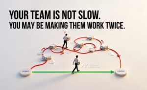 team productivity affected by rework and unclear decisions